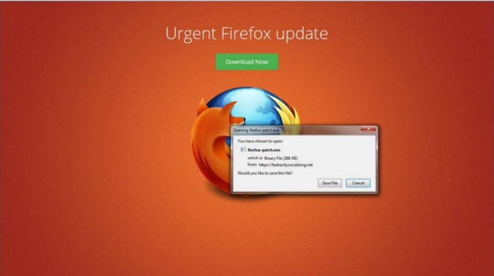 This fake Firefox update is actually a common virus